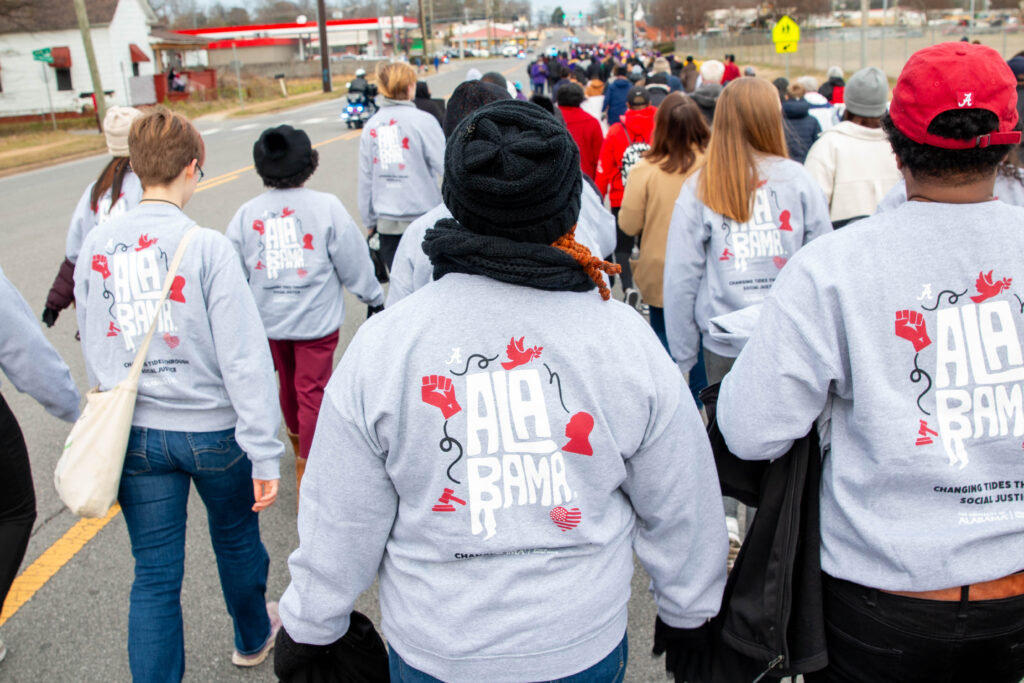 People walking at the MLK Unity March 2024