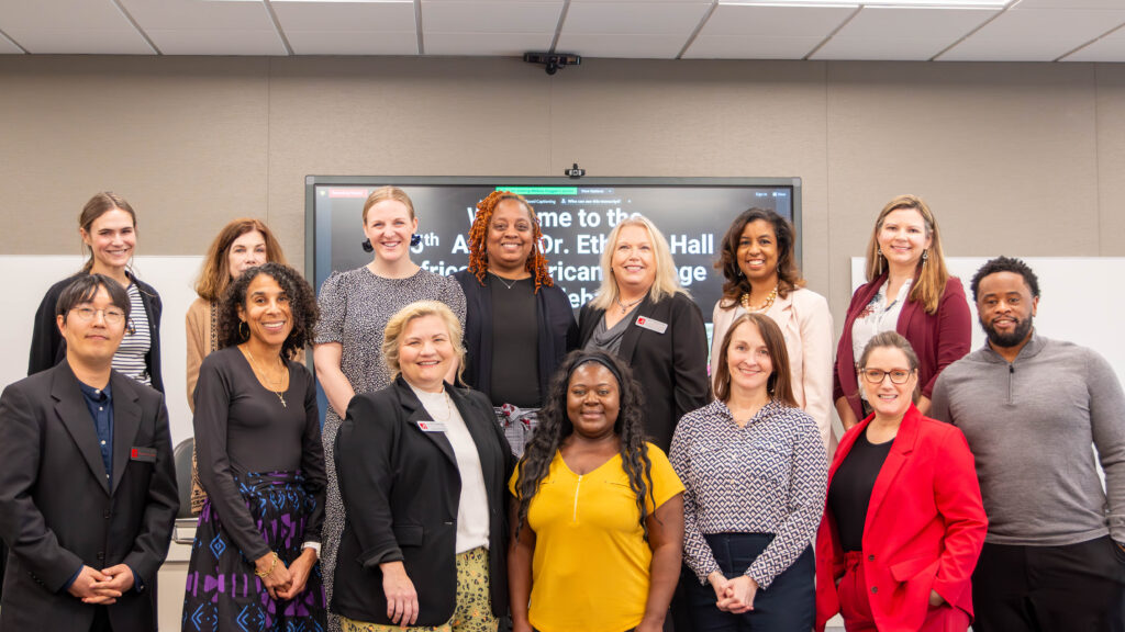 Students and faculty at Ethel Hall event 2024