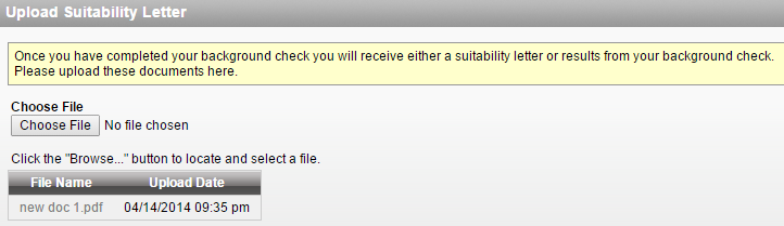 Upload suitability letter