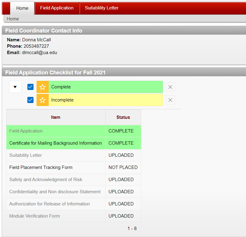 Click field application from top menu bar
