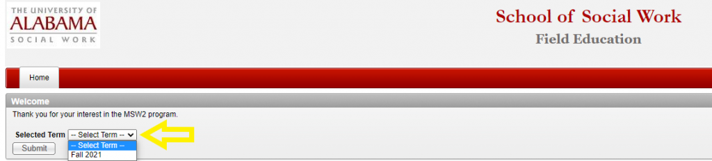 a screen shot of the first screen in the SWIS system