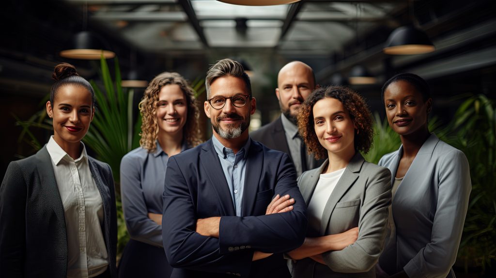 group of workers in a coworking enviroment. Generative AI, Generative AI